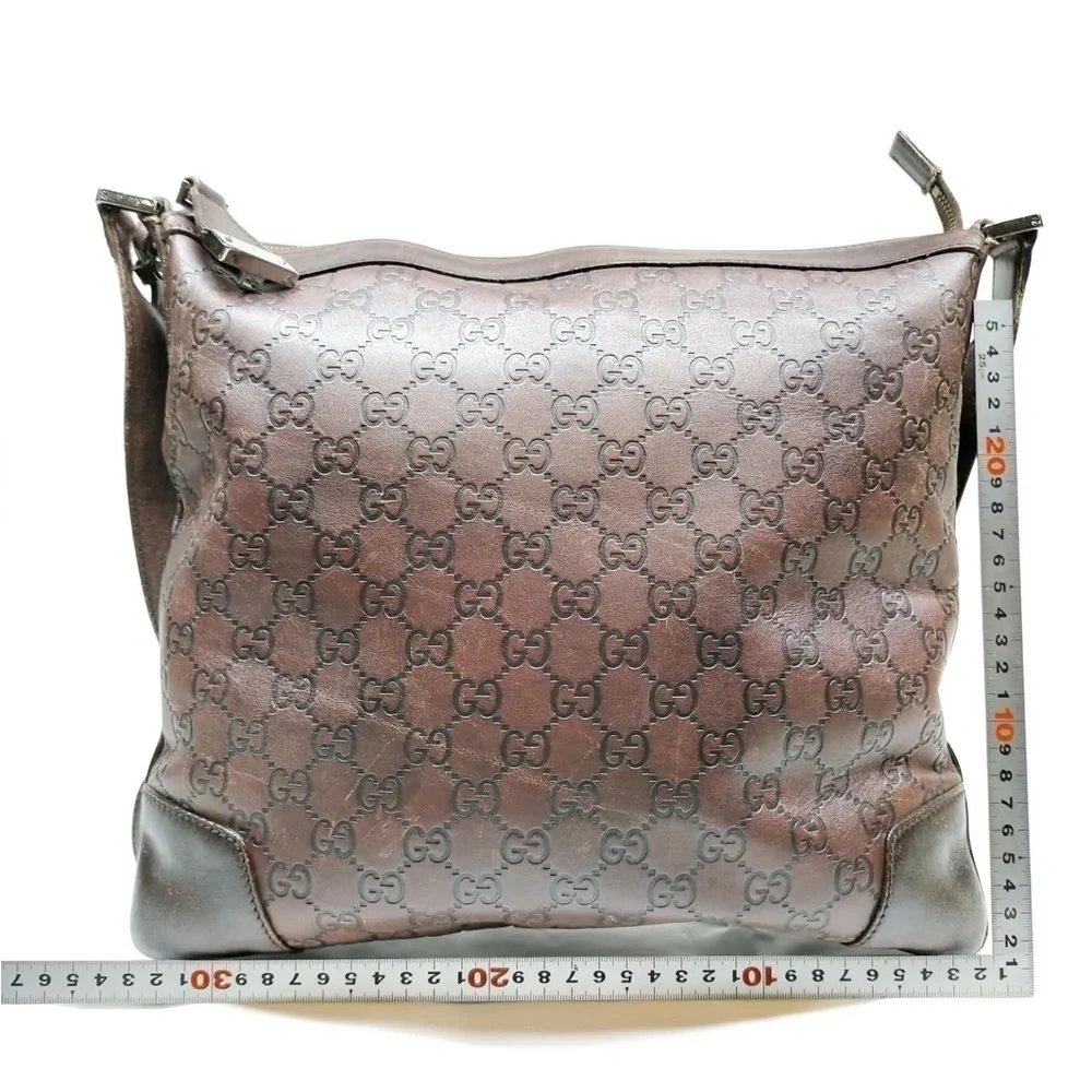 Gucci GG Brown Leather Crossbody Bag